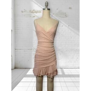 B Darlin Junior's Sparkle Dot Ruched Dress Pink Size 0